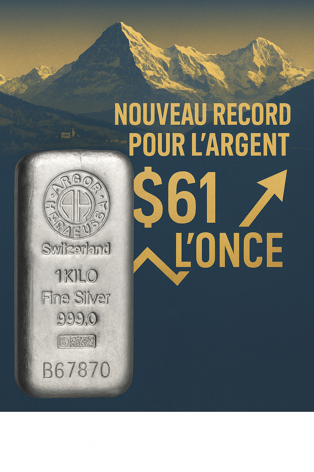 Nouveau record pour l’argent : 61 $ l’once et ce n'est peut-être que le début! 