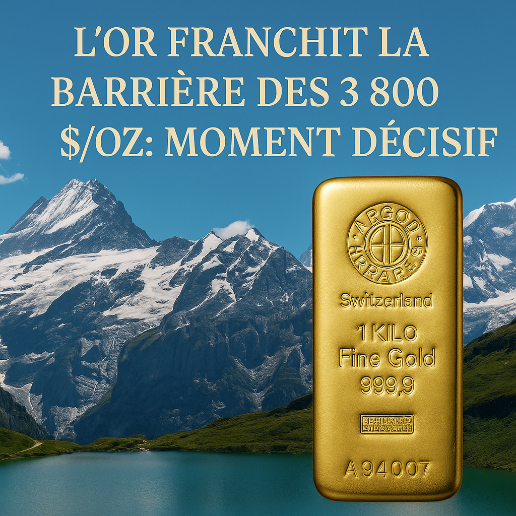  L'or franchit les 3 800 $/oz : un signal fort pour les investisseurs 