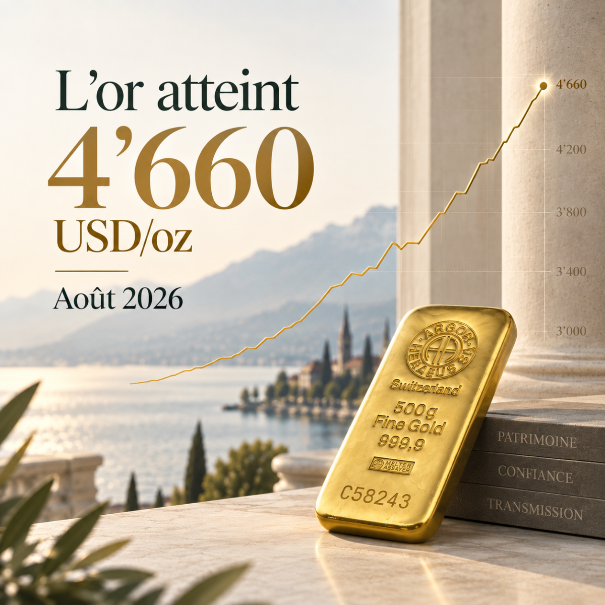 Cours de l’or : pourquoi le métal jaune a dépassé 4 600 dollars en août 2026 